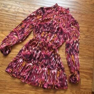 House of Harlow 1960 burgundy print dress LN